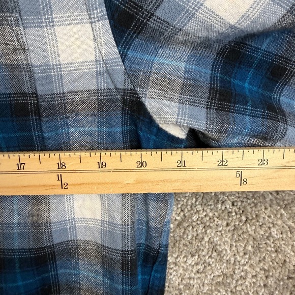 Pendleton Plaid Flannel Shirt Mens Size Small Blue Black White Button Down - Picture 4 of 7